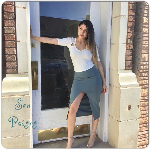 Green Body Control Pencil Skirt NWT - Picture 2 of 5